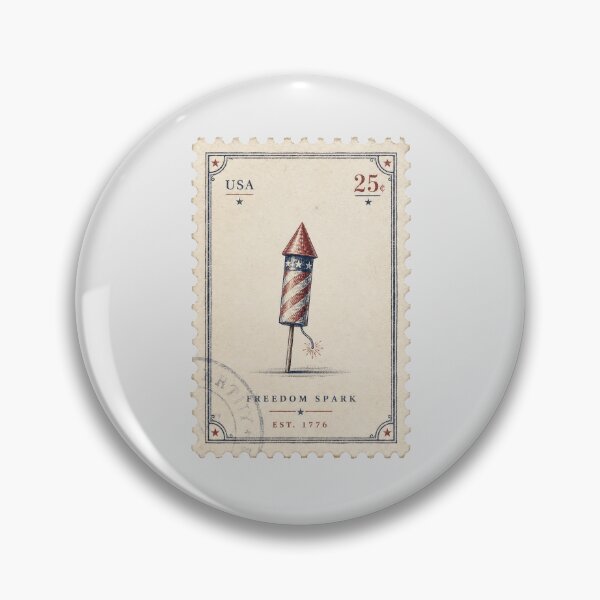 Artikelvorschau, Freedom Spark Briefmarke – Vintage-Feuerwerkskörper zum 4. Juli entworfen und verkauft von olosra.