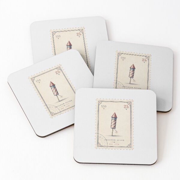 Item preview, Freedom Spark Stamp – Vintage 4th of July Firecracker designed and sold by olosra.