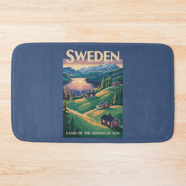 Item preview, Sweden Scandinavia Landscape Illustration Travel Art Vintage designed and sold by KrisSidDesigns.