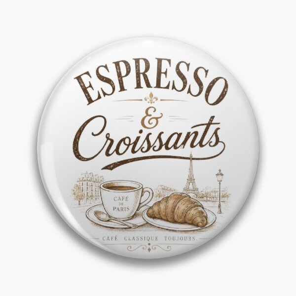 Item preview, French Café Aesthetic Coffee Lover Croissant Tee designed and sold by AveniaOficial.