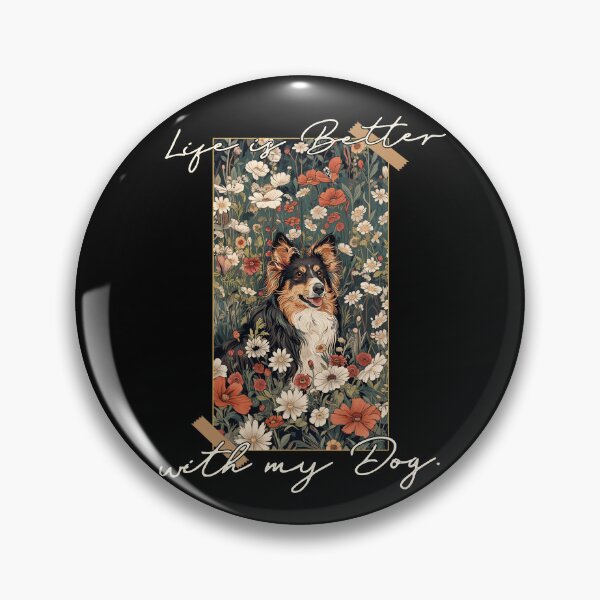 Item preview, Funny Shetland Sheepdog Sheltie Life is Better Floral Cottagecore Mom Dad Kids designed and sold by rafaeltto.