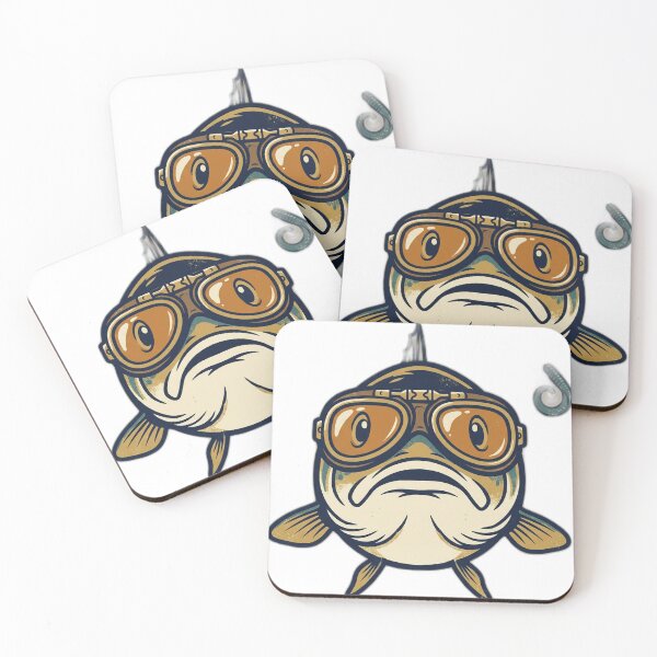 Item preview, Funny Bass Fishing Aviator Goggles Weird Dad Gift designed and sold by FoxglovePress.
