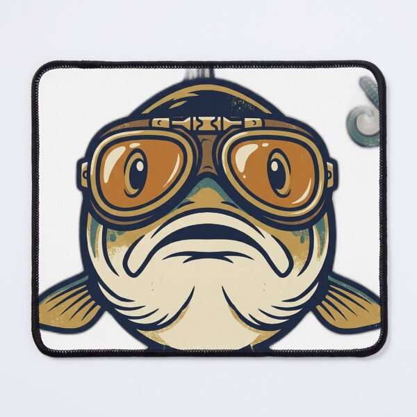 Item preview, Funny Bass Fishing Aviator Goggles Weird Dad Gift designed and sold by FoxglovePress.