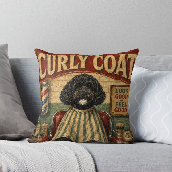 Item preview, Vintage Dog Barber Shop Art - The Curly Coat Premium Grooming designed and sold by Cockapoo Society.