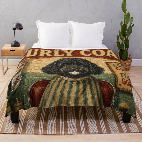 Item preview, Vintage Dog Barber Shop Art - The Curly Coat Premium Grooming designed and sold by Cockapoo Society.