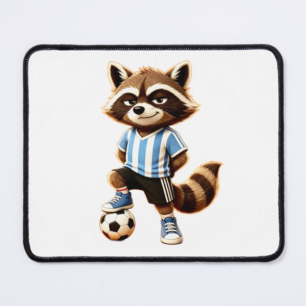 Item preview, Trash Panda Family Teenage Soccer Ace – Sly Kawaii Raccoon Football Cartoon designed and sold by DreamyTupelo.