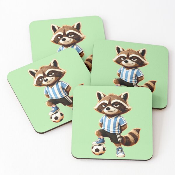 Item preview, Trash Panda Family Teenage Soccer Ace – Sly Kawaii Raccoon Football Cartoon designed and sold by DreamyTupelo.