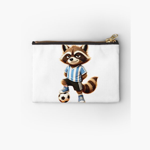 Item preview, Trash Panda Family Teenage Soccer Ace – Sly Kawaii Raccoon Football Cartoon designed and sold by DreamyTupelo.