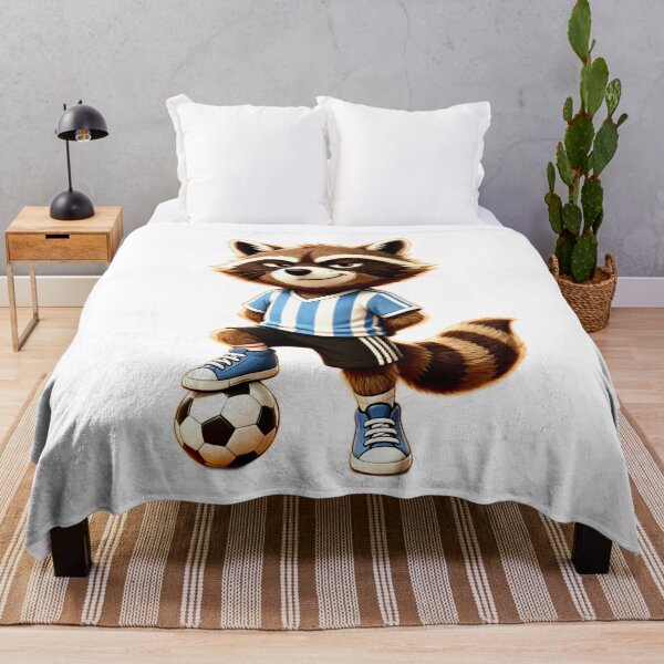 Item preview, Trash Panda Family Teenage Soccer Ace – Sly Kawaii Raccoon Football Cartoon designed and sold by DreamyTupelo.