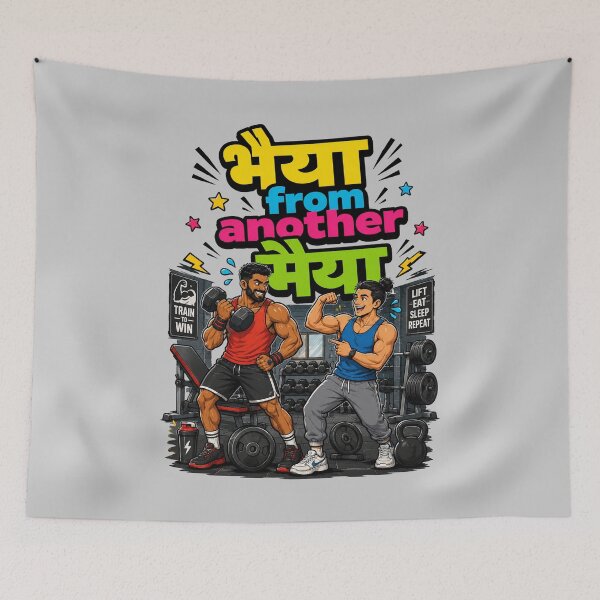 Item preview, Bhaiya from another Maiya - Gym Lovers / Fitness Freaks | Quirky Hindi Theme Tshirt designed and sold by freezed-frames.