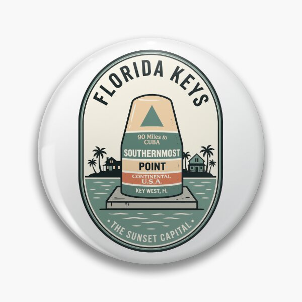 Item preview, Vintage Florida Keys Southernmost Point Travel Badge designed and sold by k3rstman1.