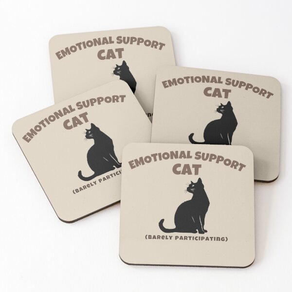 Item preview, Emotional Backup Cat (Barely Participating) Funny Retro Black Cat Design designed and sold by No Excuses Supply.