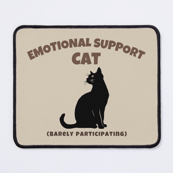 Item preview, Emotional Backup Cat (Barely Participating) Funny Retro Black Cat Design designed and sold by No Excuses Supply.