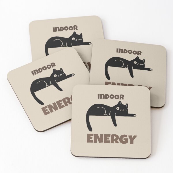 Item preview, Indoor Energy Lazy Black Cat Retro Minimalist Design designed and sold by No Excuses Supply.
