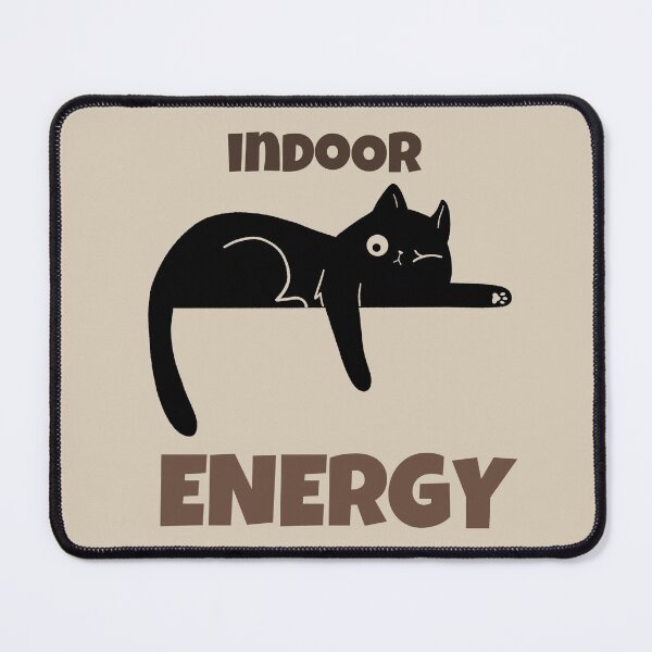 Item preview, Indoor Energy Lazy Black Cat Retro Minimalist Design designed and sold by No Excuses Supply.