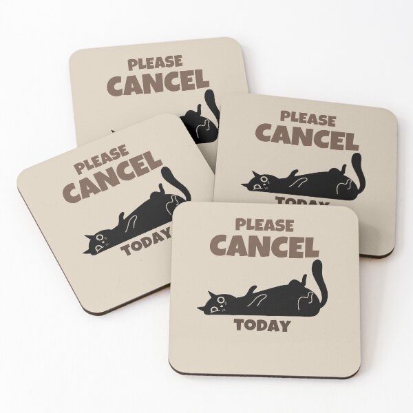 Item preview, Please Cancel Today Funny Lazy Cat Retro Minimalist Design designed and sold by No Excuses Supply.