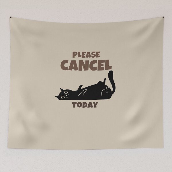 Item preview, Please Cancel Today Funny Lazy Cat Retro Minimalist Design designed and sold by No Excuses Supply.