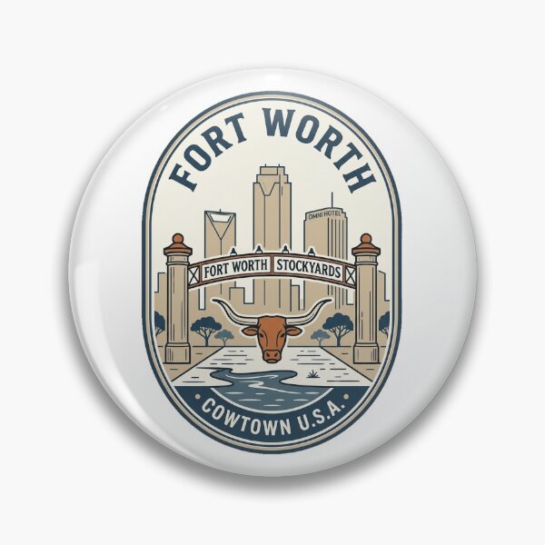 Item preview, Vintage Fort Worth Stockyards Cowtown Longhorn Badge designed and sold by k3rstman1.