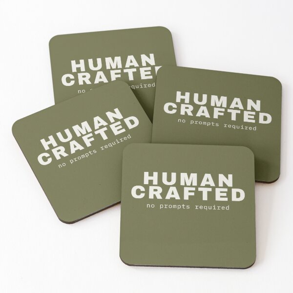 Item preview, Human Crafted – No Prompts Required Minimalist Typography designed and sold by No Excuses Supply.