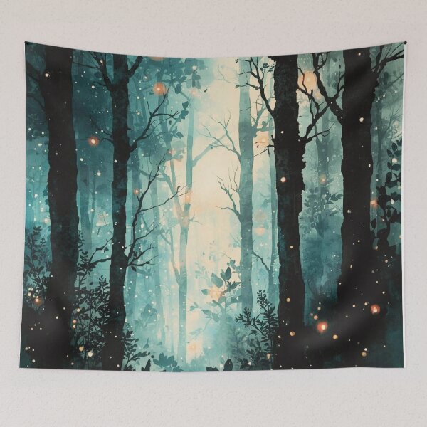 Item preview, Magical forest at night designed and sold by uunaa.