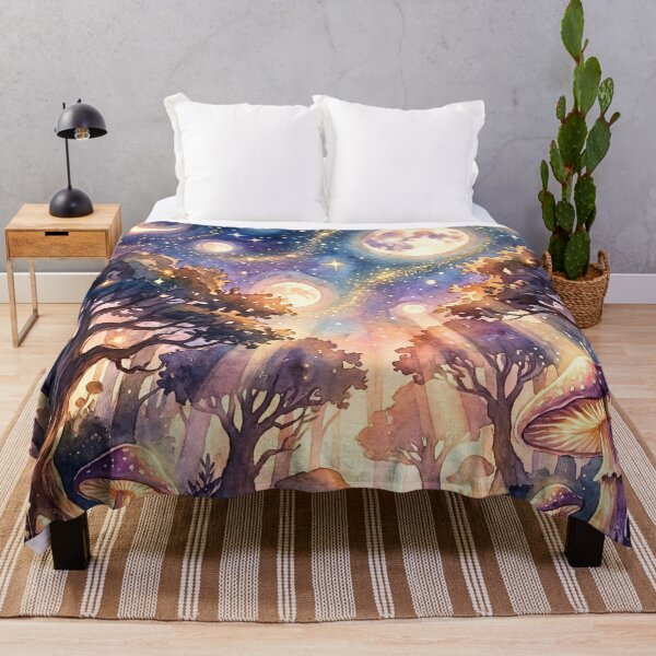 Item preview, Celestial Moonlit Mushroom Forest Dreams designed and sold by Petal & Pattern Co.