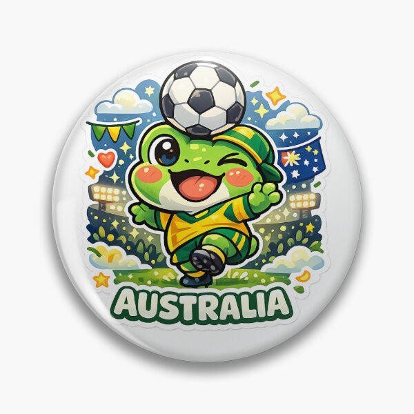 Item preview, Kawaii Frog Australia Soccer Fan Sticker designed and sold by Cozy404Lab.
