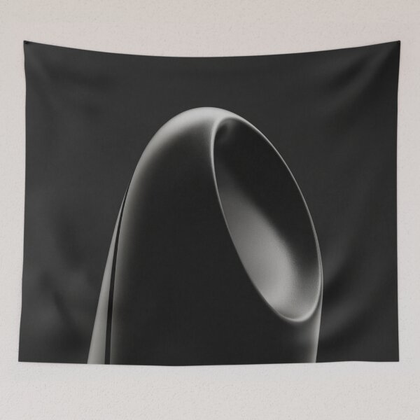 Item preview, Minimalist Black Abstract Sculpture | Sleek Modern Curve Digital Art designed and sold by Midnight Veil Designs.