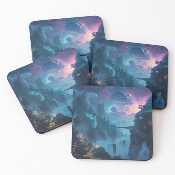 Item preview, Floating Spirit Mountains Fantasy Alien Landscape designed and sold by Luminous Wilds.
