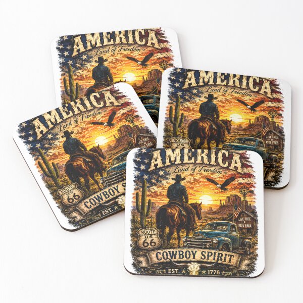 Item preview, America Cowboy Spirit T-Shirt – Land of Freedom Western Design designed and sold by Puraenergia Stickers.