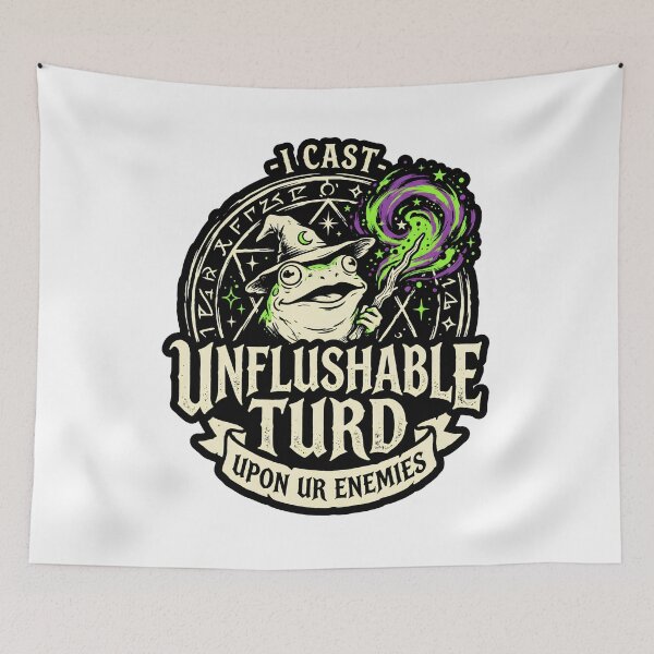 Item preview, Unflushable Turd Spell Funny Chaotic Wizard Retro Fantasy Meme designed and sold by get55shirt.