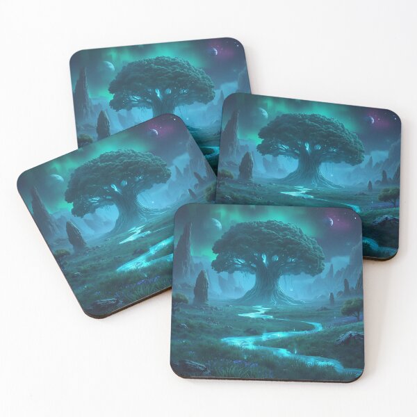 Item preview, Sacred Tree Fantasy Alien Valley Landscape designed and sold by Luminous Wilds.