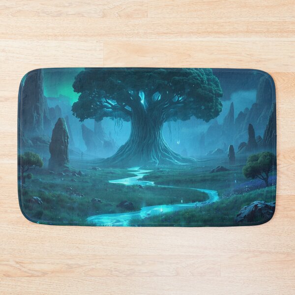Item preview, Sacred Tree Fantasy Alien Valley Landscape designed and sold by Luminous Wilds.