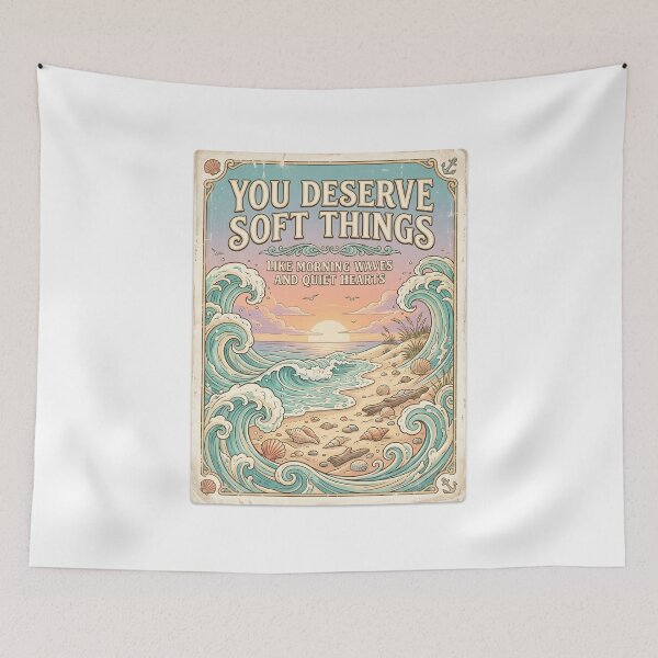 Item preview, You Deserve Soft Things – Ocean Therapy Poster Design designed and sold by Sea Gem.
