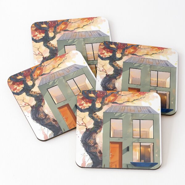 Item preview, Tiny Finy - Cozy Autumn Architecture Art designed and sold by Modern Nest Art.