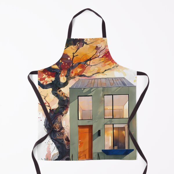 Item preview, Tiny Finy - Cozy Autumn Architecture Art designed and sold by Modern Nest Art.