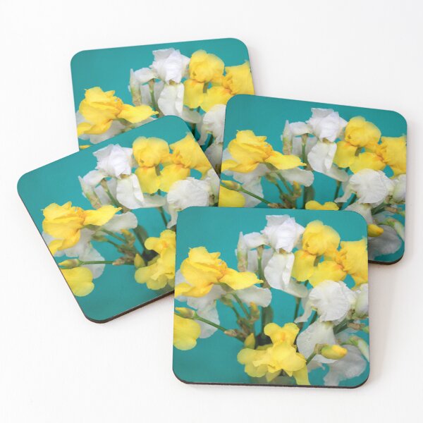 Item preview, White and yellow iris on green background designed and sold by olena2552.