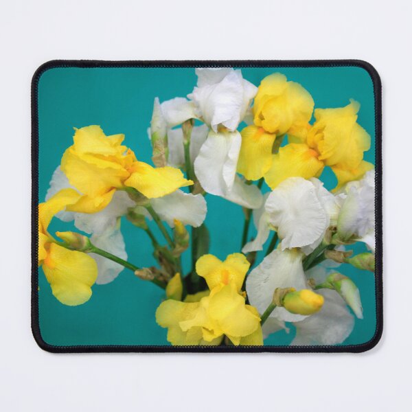 Item preview, White and yellow iris on green background designed and sold by olena2552.
