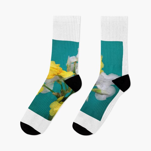 Item preview, White and yellow iris on green background designed and sold by olena2552.