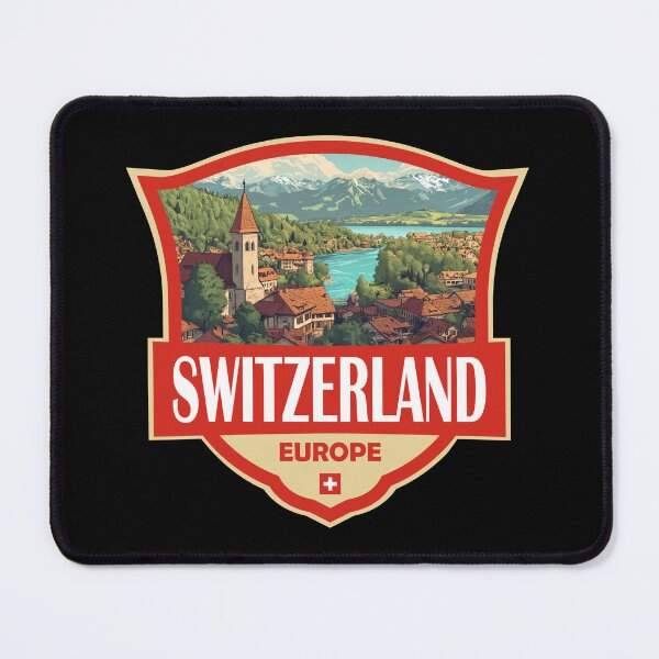 Item preview, Switzerland Illustration Retro Badge designed and sold by KrisSidDesigns.