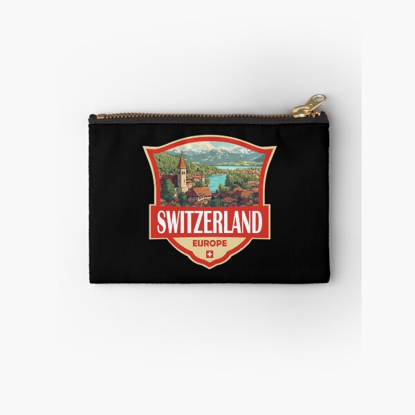 Artikelvorschau, Schweiz Illustration Retro Abzeichen entworfen und verkauft von KrisSidDesigns.