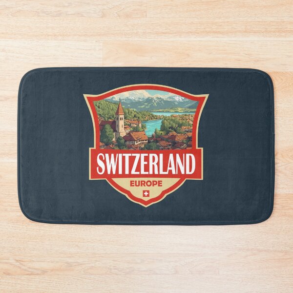 Item preview, Switzerland Illustration Retro Badge designed and sold by KrisSidDesigns.