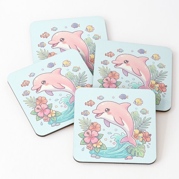 Item preview, Pink Dolphin Tropical Splash designed and sold by MyshopnameSell.