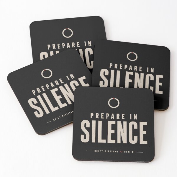 Item preview, Prepare In Silence: Quiet Division – Minimalist Dark Stoic Typography designed and sold by No Excuses Supply.
