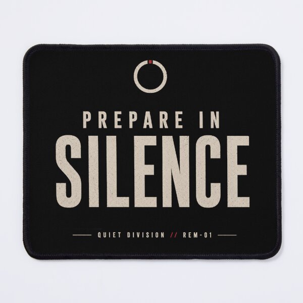 Item preview, Prepare In Silence: Quiet Division – Minimalist Dark Stoic Typography designed and sold by No Excuses Supply.