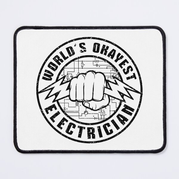 Item preview, World's Okayest Electrician Funny Blueprint Circuit Diagram Badge designed and sold by Dmetalx Art Apparel.