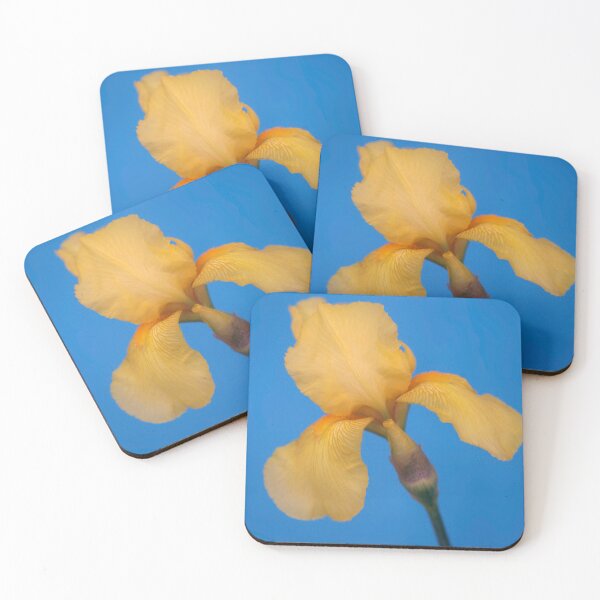 Item preview, Yellow iris on blue background designed and sold by olena2552.