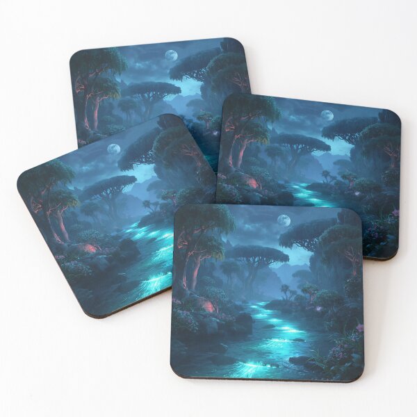 Item preview, Moonlit Spirit River Fantasy Alien Landscape designed and sold by Luminous Wilds.