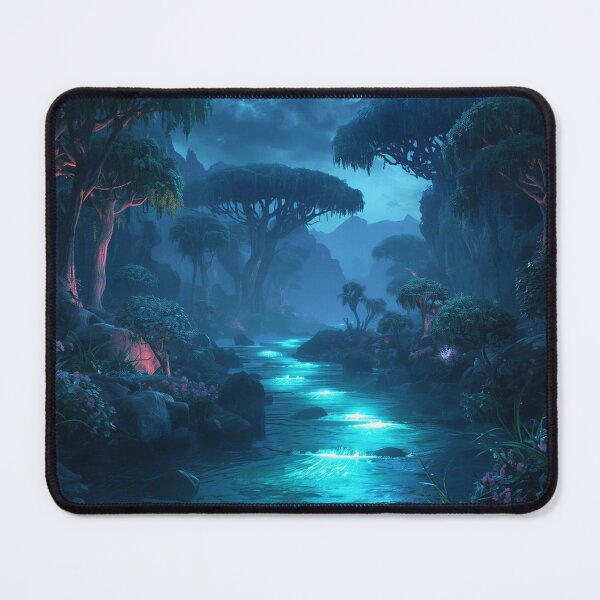 Item preview, Moonlit Spirit River Fantasy Alien Landscape designed and sold by Luminous Wilds.