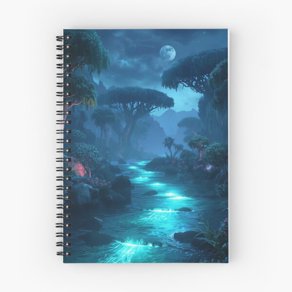 Item preview, Moonlit Spirit River Fantasy Alien Landscape designed and sold by Luminous Wilds.