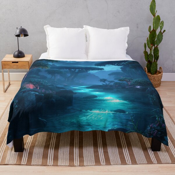 Item preview, Moonlit Spirit River Fantasy Alien Landscape designed and sold by Luminous Wilds.